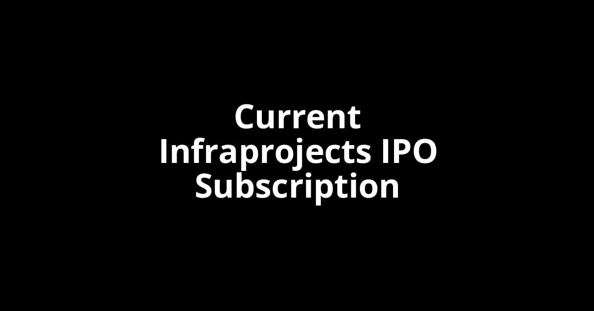 Current Infraprojects IPO Subscription Status