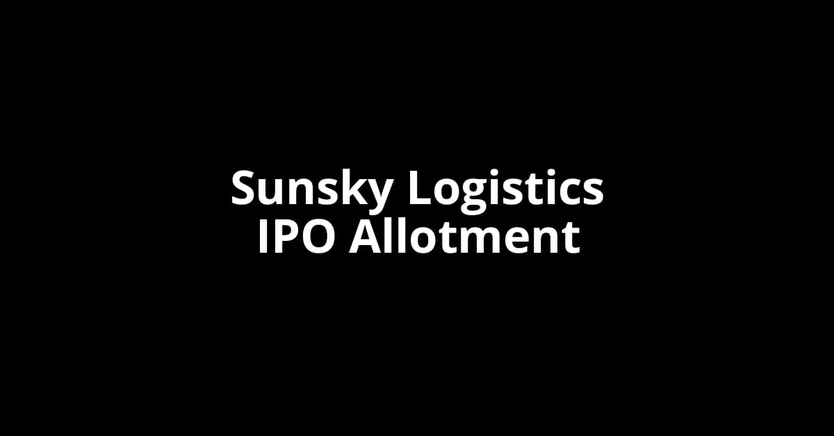 Sunsky Logistics IPO Allotment Status