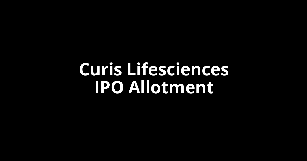 Curis Lifesciences IPO Allotment Status