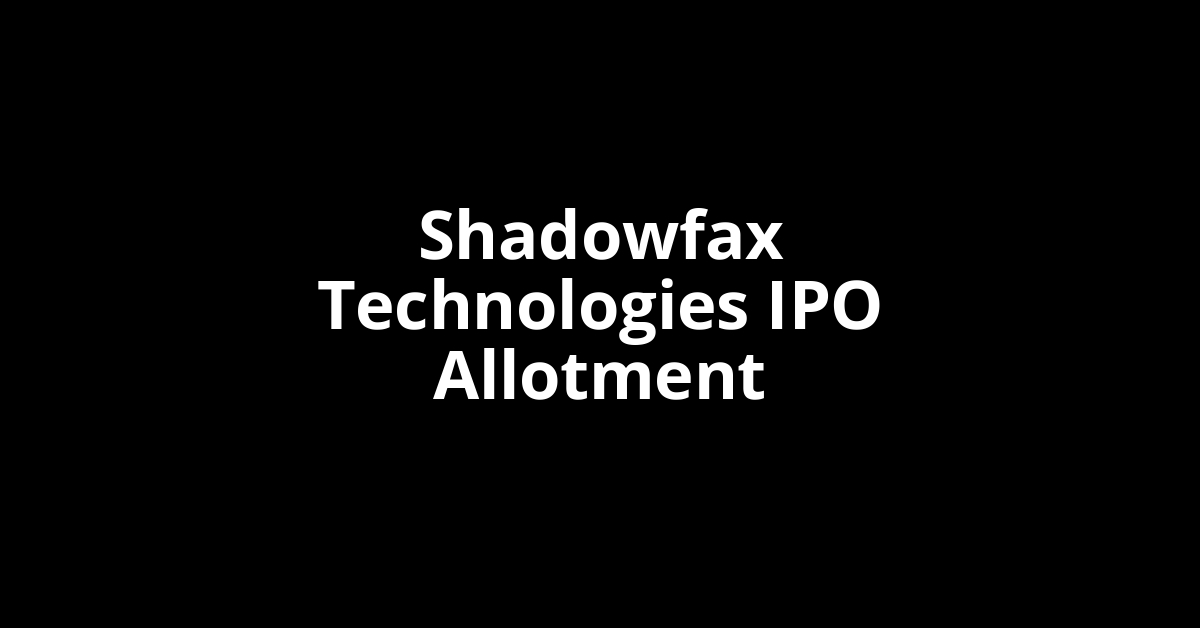 Shadowfax Technologies IPO Allotment Status