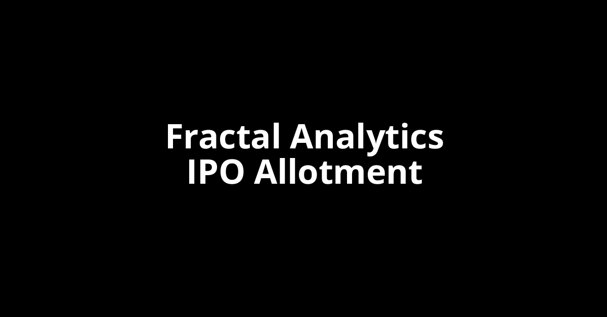 Fractal Analytics IPO Allotment Status