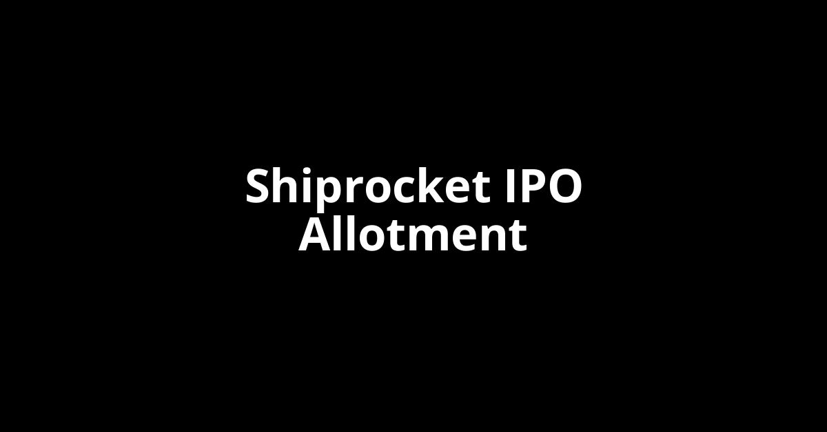 Shiprocket IPO Allotment Status